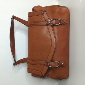 Cole Haan Trinity brown leather curved  shoulder bag purse